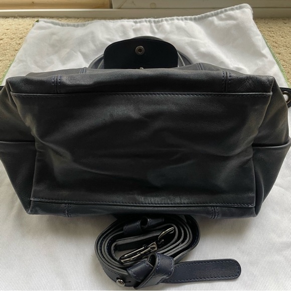 Dark Navy Blue Longchamp Le Pliage cuir - Picture 3 of 12